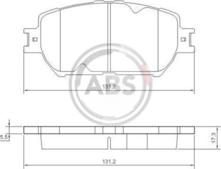 Комплект тормозных колодок дисковый тормоз A.B.S. 37356