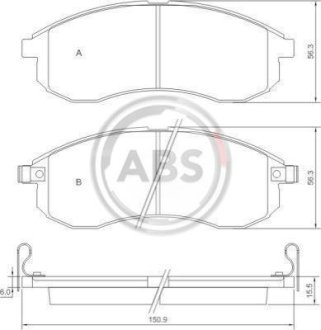 Колодки гальмівні передние Mitsubishi L 200 01- A.B.S. 37481