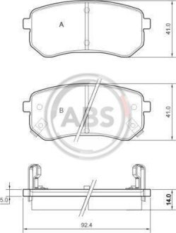 Колодка гальм. HYUNDAI / KIA i10/Picanto задн. (вир-во) A.B.S. 37515 (фото 1)