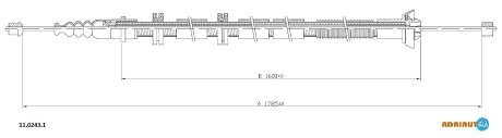 Трос ручного тормоза_fiat stilo all 01- прав. ADRIAUTO 11.0243.1