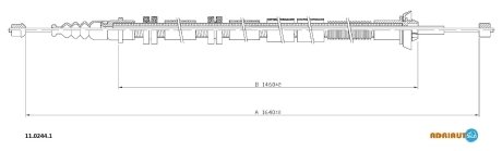 Трос ручного тормоза_fiat stilo all 01- лев. ADRIAUTO 11.0244.1