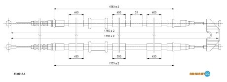 Трос гальмівний OPEL Astra H SW disc brakeR04- ADRIAUTO 33.0218.1