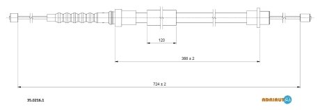 Ad_=dl-10.6217 [4745p8] трос ручника л. peugeot 607 99> ADRIAUTO 35.0216.1