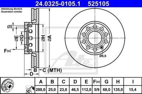 Диск гальмівний Power Disc ATE 24032501051