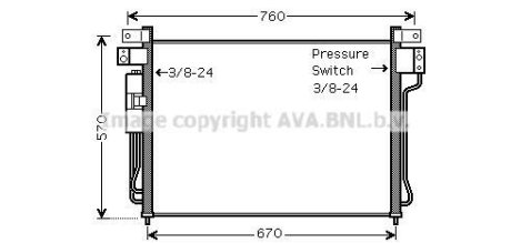 Радiатор охолодження NISSAN NAVARA / PATHFINDER 2005- (вир-во) AVA COOLING DNA5299D (фото 1)