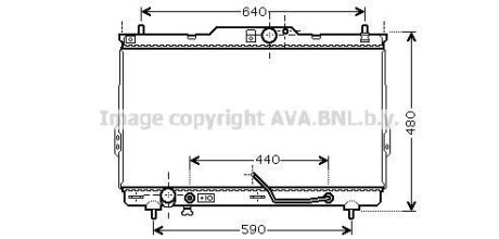 Радиатор охолодження двигуна HYUNDAI SANTA FE 20TD AT 03-06 AVA COOLING HY2114 (фото 1)