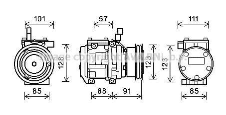 Компрессор кондиціонера TUCSON/SPORTAGE III 2.0i (вир-во AVA) AVA COOLING KAAK145