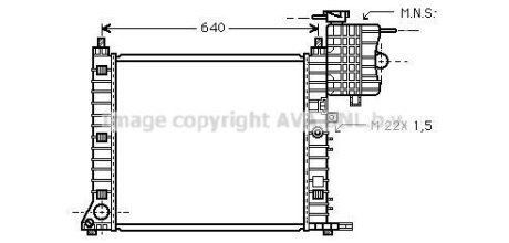 Радіатор, Система охолодження двигуна AVA COOLING MS2213