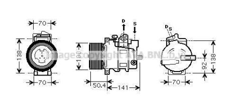 Компрессор кондиціонера MERCEDES-BENZ GL,ML-SERIES (2005) (вир-во) AVA COOLING MSAK431 (фото 1)