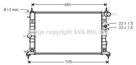 Радиатор охолодження двигуна VECTRA B MT 95-02 AVA COOLING OLA2244 (фото 1)