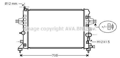 Радіатор охолодження двигуна ASTRA H 16i-16V MT/AT 04- AVA COOLING OLA2363 (фото 1)