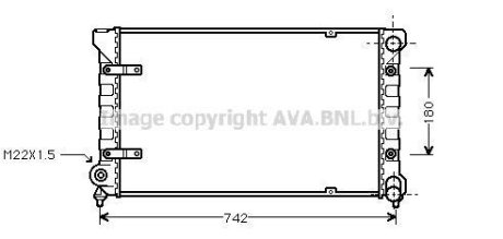 Радиатор охолодження двигуна TOLEDO I 18/20 MT -AC 91- AVA COOLING ST2009 (фото 1)