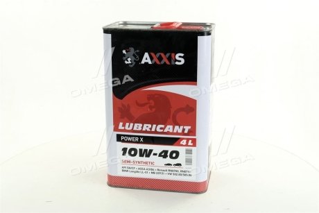 Олива моторн. 10W-40 Power Х (Канистра 4л) Axxis AX-2034