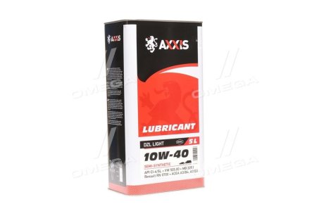 Олива моторн. 10W-40 DZL Light (Каністра 5л) Axxis AX-2178 (фото 1)