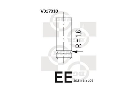 Клапан головки блоку циліндрів двигуна BGA V017010