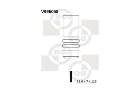 Клапан двигуна EX BGA V996058 (фото 1)