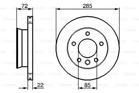 ДИСК ГАЛЬМIВНИЙ ПЕРЕДНIЙ BOSCH 0986479212