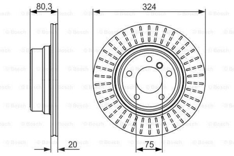 Диск гальмівний BMW X5 \\R \\4,4-4,8 "01-06 BOSCH 0986479350