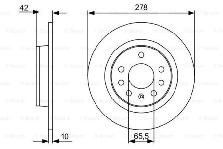 Диск гальмівний CHEVROLET/OPEL Astra/Zafira/ \\R \\1.6-2.2 \\04-15 BOSCH 0986479515