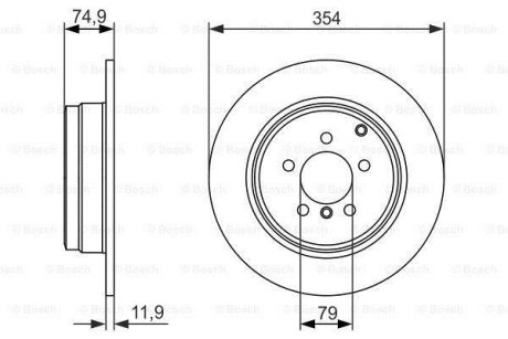 ДИСК ГАЛЬМIВНИЙ ЗАДНIЙ BOSCH 0 986 479 612 (фото 1)