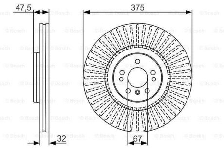 ДИСК ГАЛЬМIВНИЙ ПЕРЕДНIЙ BOSCH 0986479A26