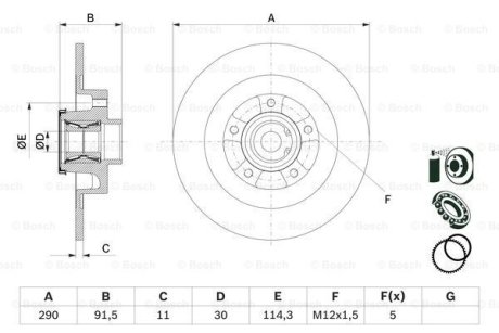 TARCZA HAM. RENAULT T. MEGANE/SCENIC/TALISMAN 15- Z ЭO-YSKIEM ABS BOSCH 0986479F42