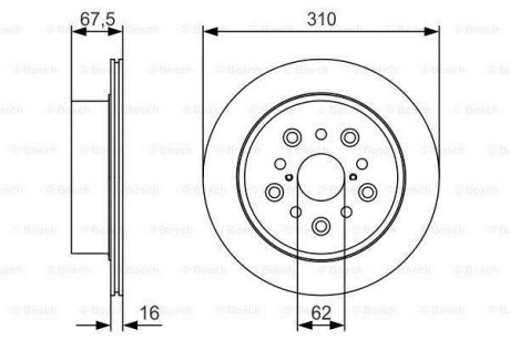 Диск тормозной BOSCH 0 986 479 R25 (фото 1)