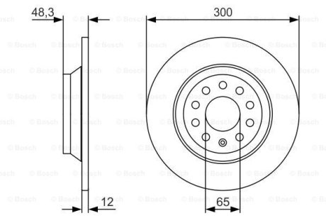 Диск тормозной VW Golf VII [5G1] \\R \\12>> BOSCH 0986479V01 (фото 1)