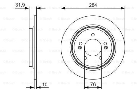 Диск гальмівний HYUNDAI/KIA Grandeur/Sonata/Optima/Soul \'\'R \'\'1,7-3,0 \'\'09>> BOSCH 0986479V09 (фото 1)