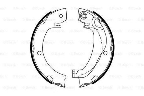 Тормозные колодки барабанные, к-кт. BOSCH 0986487763