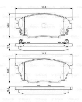 A_Колодки гальмівні дискові MAZDA 6 \\1.8 \\>>07 BOSCH 0986494078