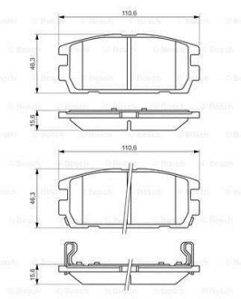 _колодки дисковые задні hyundai terracan hp 2.5td2.9crdi 01> BOSCH 0 986 494 137