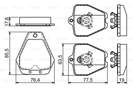 Дисковые тормозные колодки, комплект BOSCH 0 986 494 215