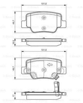 Комплект тормозных колодок дисковый тормоз BOSCH 0986494404