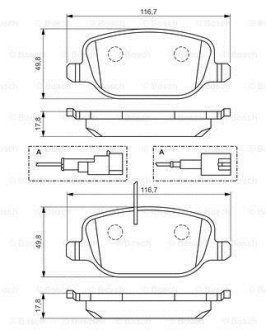 Колодки гальмівні ALFA ROMEO Giulietta "R "10>> BOSCH 0986494466