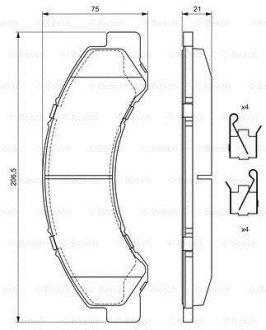 Brake pads set BOSCH 0 986 494 677 (фото 1)