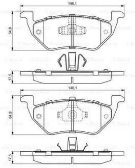 Комплект тормозных колодок дисковый тормоз BOSCH 0986494683