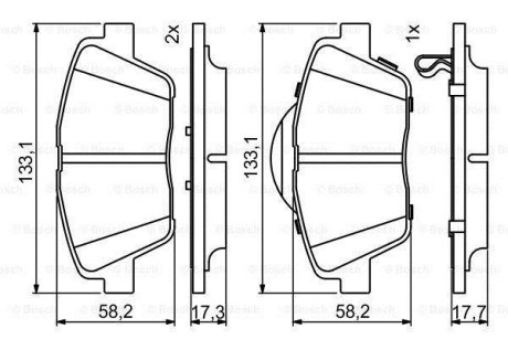 Гальмівні колодки дискові BOSCH 0986494755