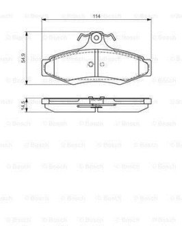 0 986 495 068_колодки дисковые задние! \ Daewoo Leganza 2.0i/2.2i 16V/Nubira 2.0i 16V 97-03 BOSCH 0986495068