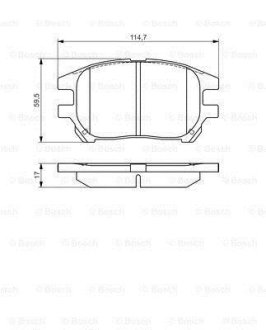 Колодки гальмівні дискові Lexus RX300 U1 2001-2003 F BOSCH 0986495140 (фото 1)