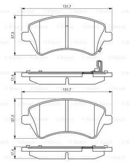 Колодки гальмівні дискові TOYOTA Corolla \\F \\>>02 PR2 BOSCH 0986495243 (фото 1)