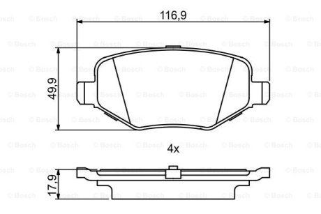 Колодки гальмівні дискові BOSCH 0986495396 (фото 1)