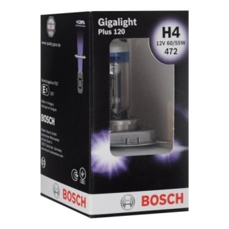Лампа H4 60/55W 12V Gigalight Plus 120 бокс 1 шт. - кратн. 20 шт BOSCH 1987301160