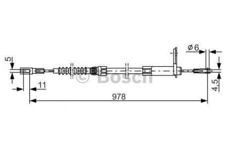 Гальмівний трос 978mm MB S W220 \'\'RR BOSCH 1 987 477 900