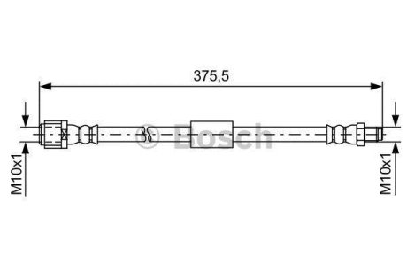 Шланг тормозной MB W212 380мм BOSCH 1987481608 (фото 1)
