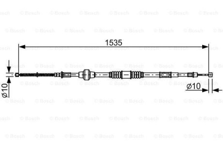 Трос, стоянкова гальмівна система BOSCH 1987482533 (фото 1)