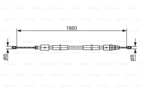 Трос ручного тормоза BOSCH 1987482540