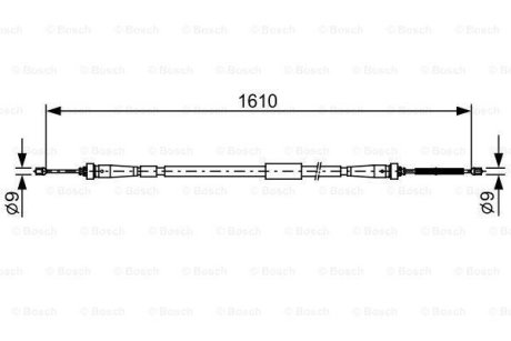 Трос ручного гальма BOSCH 1987482636