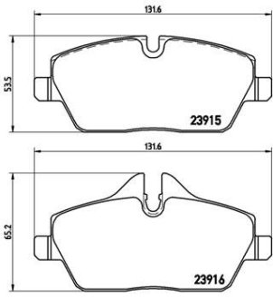 Колодка гальм. диск. MINI COOPER 06-,ONE 09-,CLUBMAN 2010-передн. (вир-во) BREMBO P 06 034