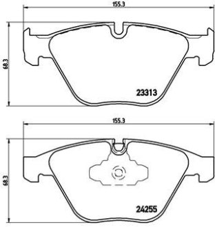 Колодка гальм. диск. BMW 5(F10) 523I,528I,520D,525D,530D 2010 - передн. (вир-во) BREMBO P 06 055 (фото 1)